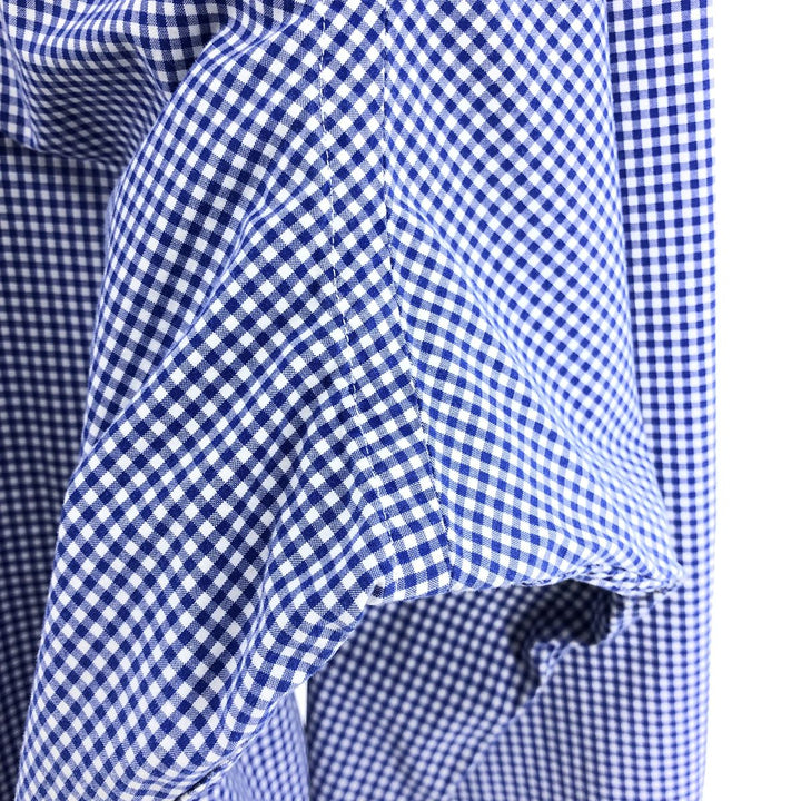 Ralph Lauren Gingham Check Long Sleeve Cotton Check Shirt Men's XL cotton blue type Vintage Second Hand