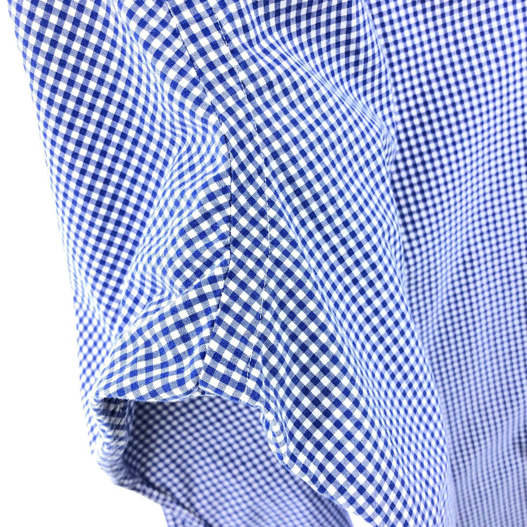 Ralph Lauren Gingham Check Long Sleeve Cotton Check Shirt Men's XL cotton blue type Vintage Second Hand