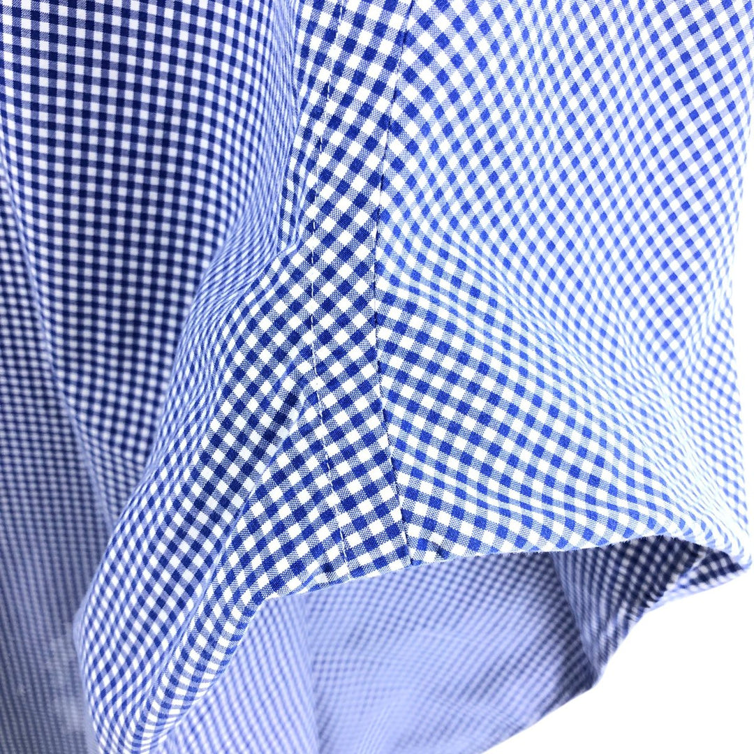 Ralph Lauren Gingham Check Long Sleeve Cotton Check Shirt Men's XL cotton blue type Vintage Second Hand