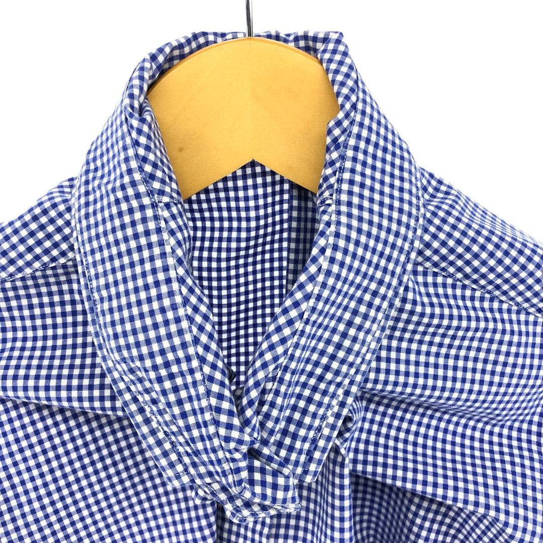 Ralph Lauren Gingham Check Long Sleeve Cotton Check Shirt Men's XL cotton blue type Vintage Second Hand