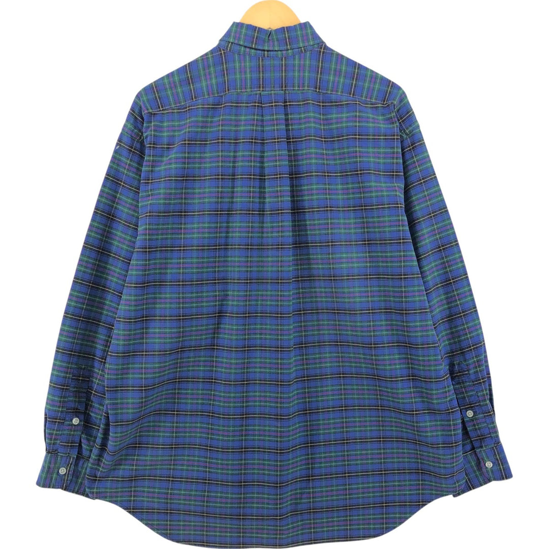 Ralph Lauren Ralph Lauren BIG SHIRT Long sleeve cotton check shirt Men's L size cotton blue type Vintage Second Hand