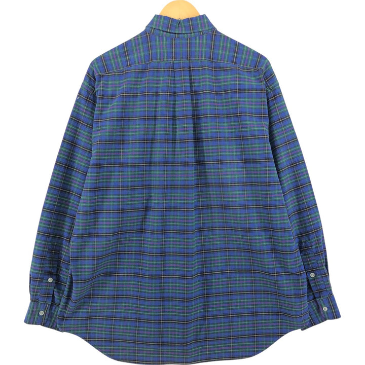 Ralph Lauren Ralph Lauren BIG SHIRT Long sleeve cotton check shirt Men's L size cotton blue type Vintage Second Hand