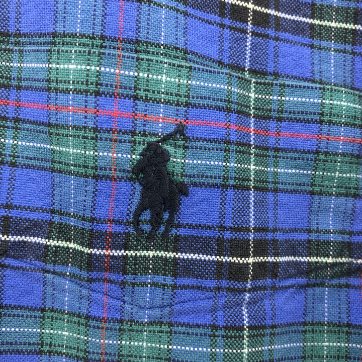 Ralph Lauren Ralph Lauren BIG SHIRT Long sleeve cotton check shirt Men's L size cotton blue type Vintage Second Hand