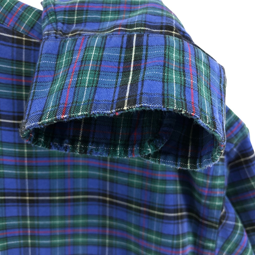 Ralph Lauren Ralph Lauren BIG SHIRT Long sleeve cotton check shirt Men's L size cotton blue type Vintage Second Hand