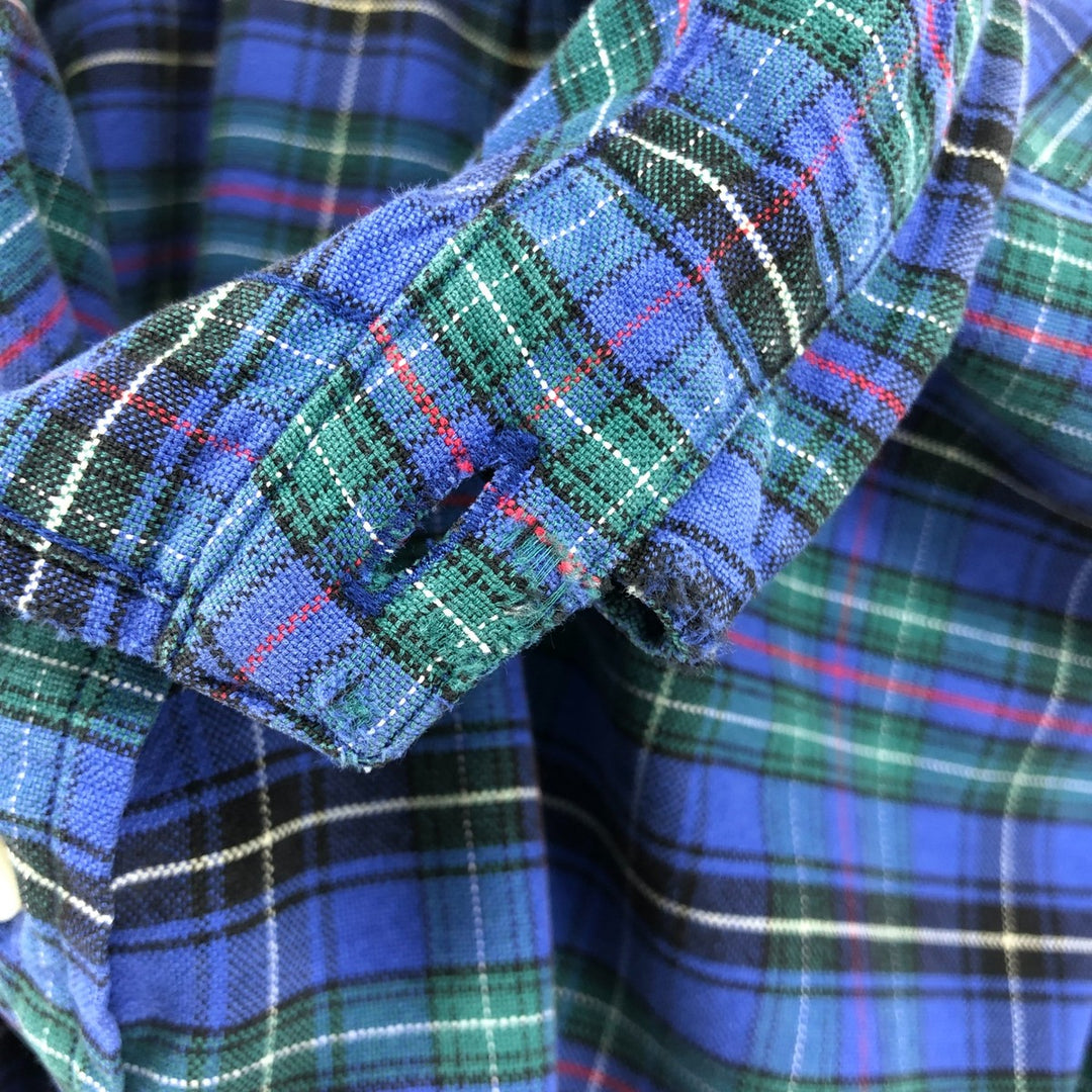 Ralph Lauren Ralph Lauren BIG SHIRT Long sleeve cotton check shirt Men's L size cotton blue type Vintage Second Hand