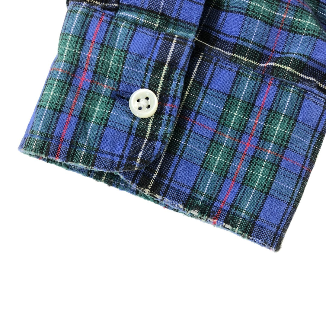 Ralph Lauren Ralph Lauren BIG SHIRT Long sleeve cotton check shirt Men's L size cotton blue type Vintage Second Hand