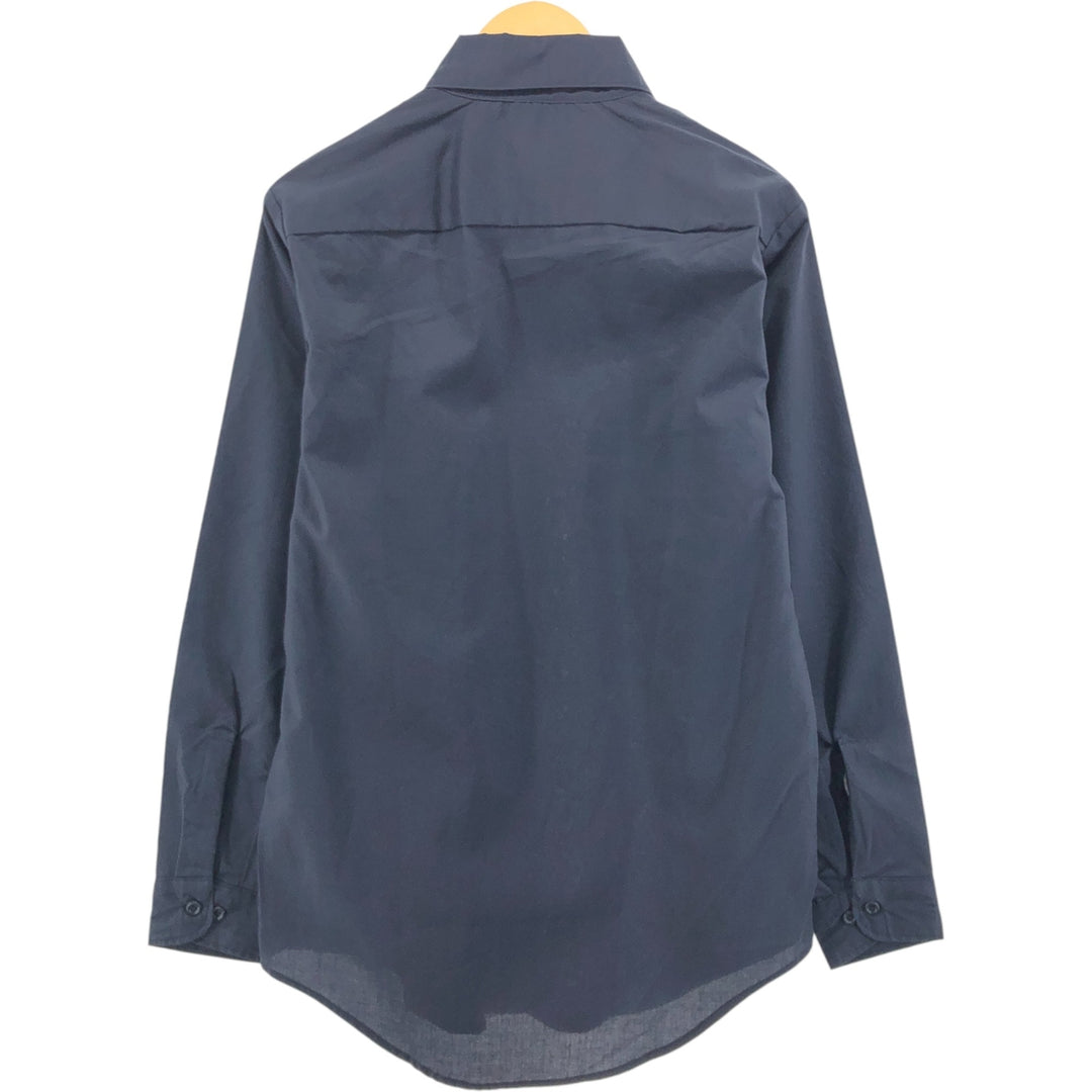 70'S JCPenney BIG MAC Long Sleeve Work Shirt, Men's L Size, Vintage polyester Charcoal Vintage Second Hand