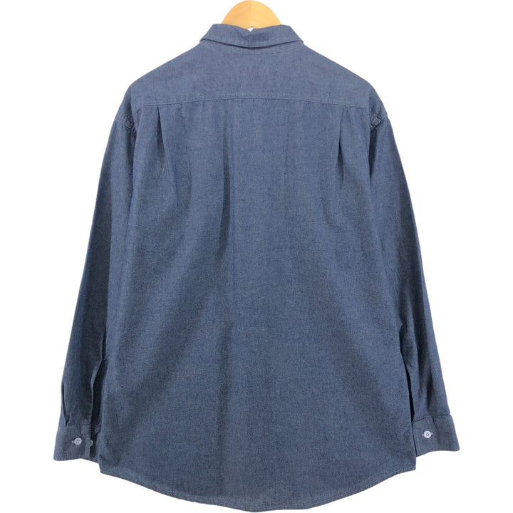 80s-90'S BIG MAC Long Sleeve Work Shirt, Men's Size L, Vintage cotton Charcoal Vintage Second Hand