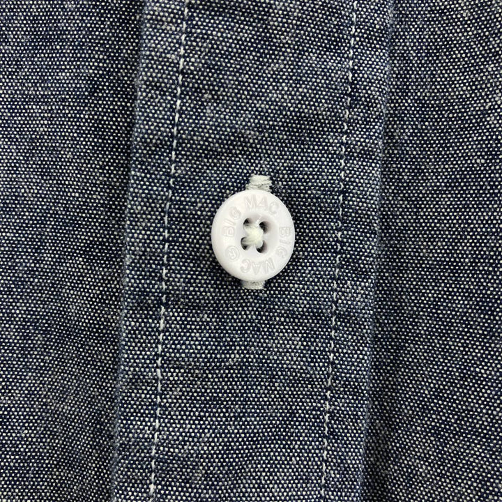 80s-90'S BIG MAC Long Sleeve Work Shirt, Men's Size L, Vintage cotton Charcoal Vintage Second Hand