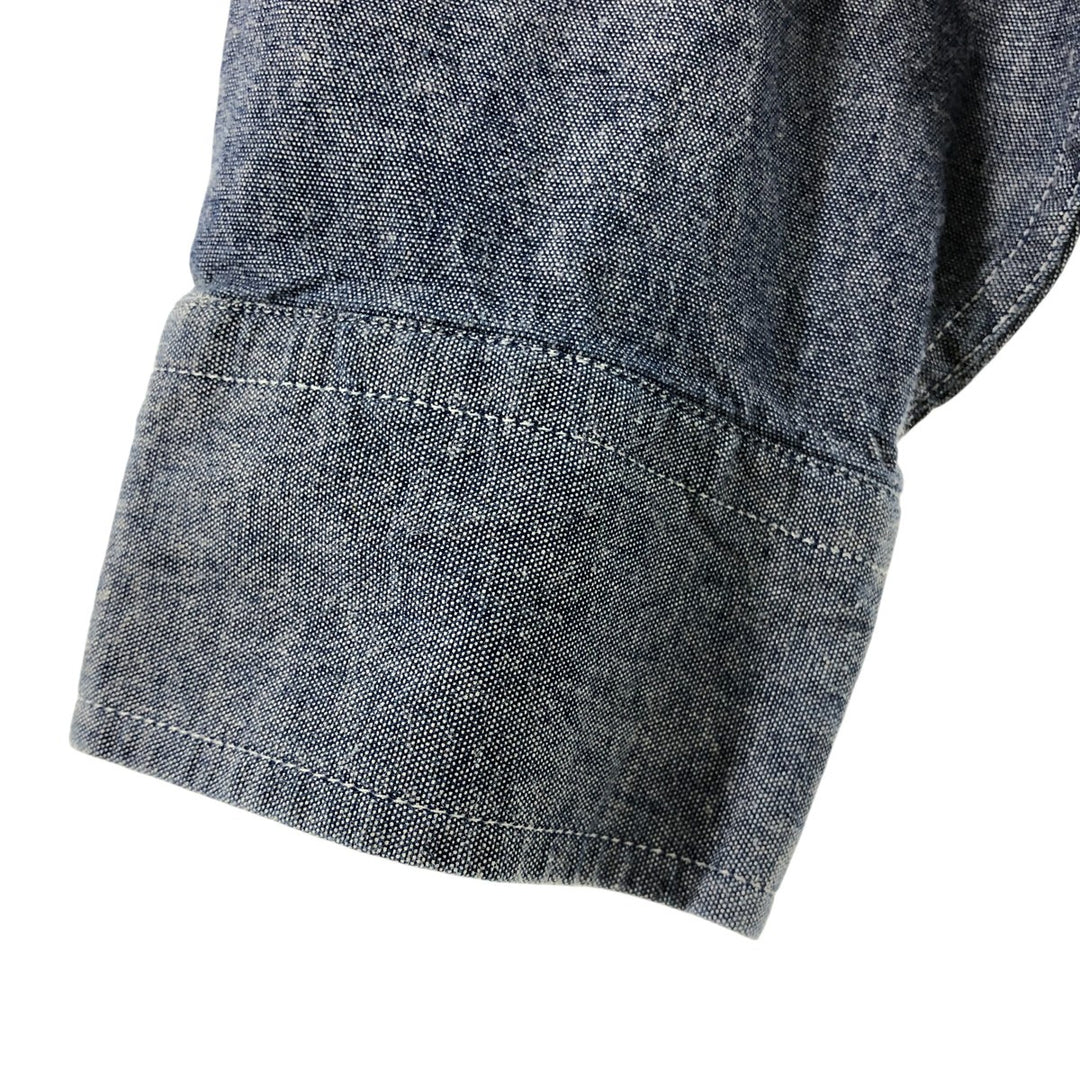 80s-90'S BIG MAC Long Sleeve Work Shirt, Men's Size L, Vintage cotton Charcoal Vintage Second Hand