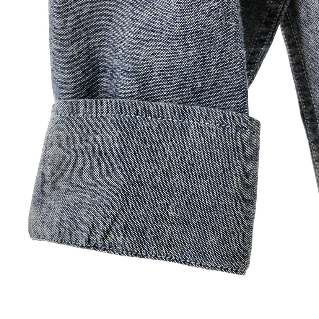 80s-90'S BIG MAC Long Sleeve Work Shirt, Men's Size L, Vintage cotton Charcoal Vintage Second Hand