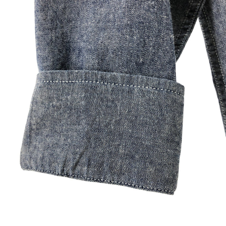 80s-90'S BIG MAC Long Sleeve Work Shirt, Men's Size L, Vintage cotton Charcoal Vintage Second Hand