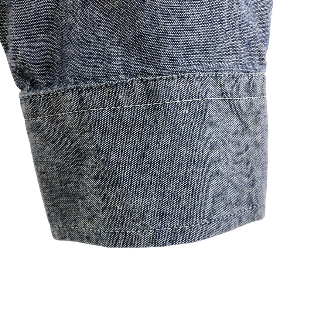 80s-90'S BIG MAC Long Sleeve Work Shirt, Men's Size L, Vintage cotton Charcoal Vintage Second Hand