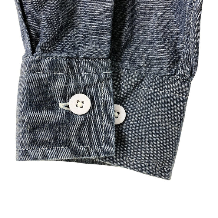 80s-90'S BIG MAC Long Sleeve Work Shirt, Men's Size L, Vintage cotton Charcoal Vintage Second Hand