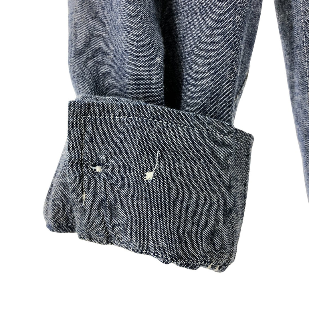 80s-90'S BIG MAC Long Sleeve Work Shirt, Men's Size L, Vintage cotton Charcoal Vintage Second Hand