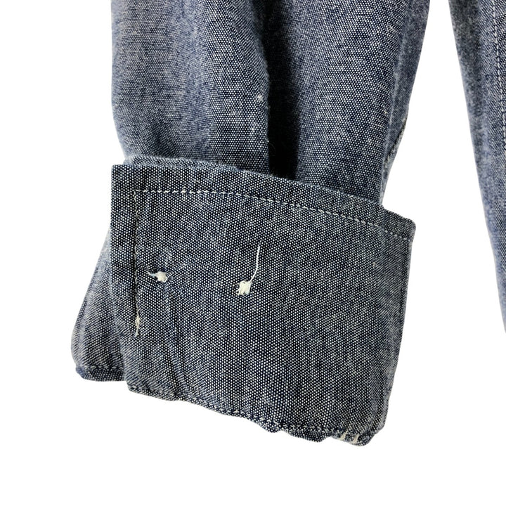 80s-90'S BIG MAC Long Sleeve Work Shirt, Men's Size L, Vintage cotton Charcoal Vintage Second Hand