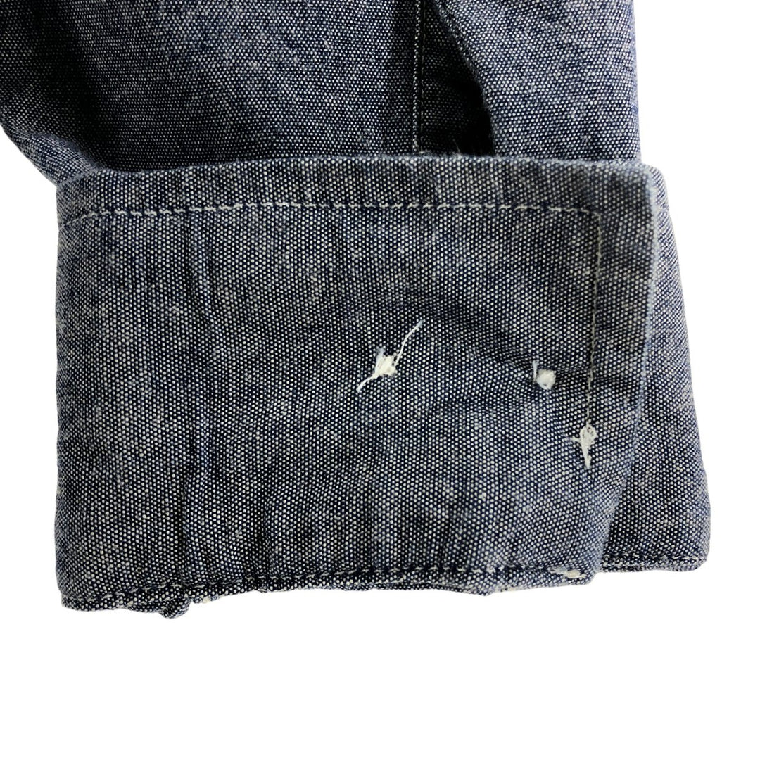 80s-90'S BIG MAC Long Sleeve Work Shirt, Men's Size L, Vintage cotton Charcoal Vintage Second Hand