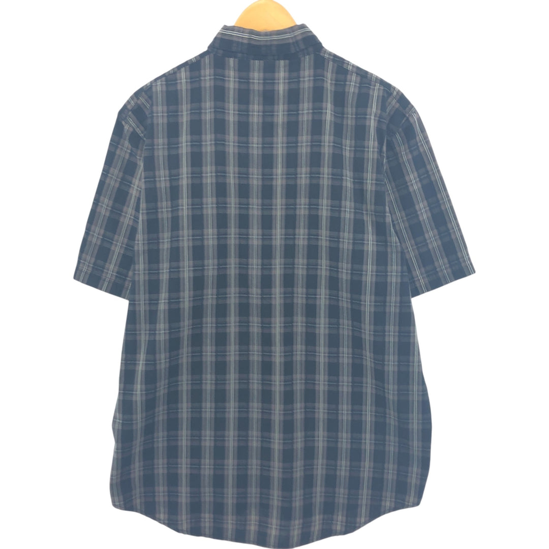 Harley-Davidson Check Pattern Short Sleeve Work Shirt, Men's Size L cotton gray type Vintage Second Hand