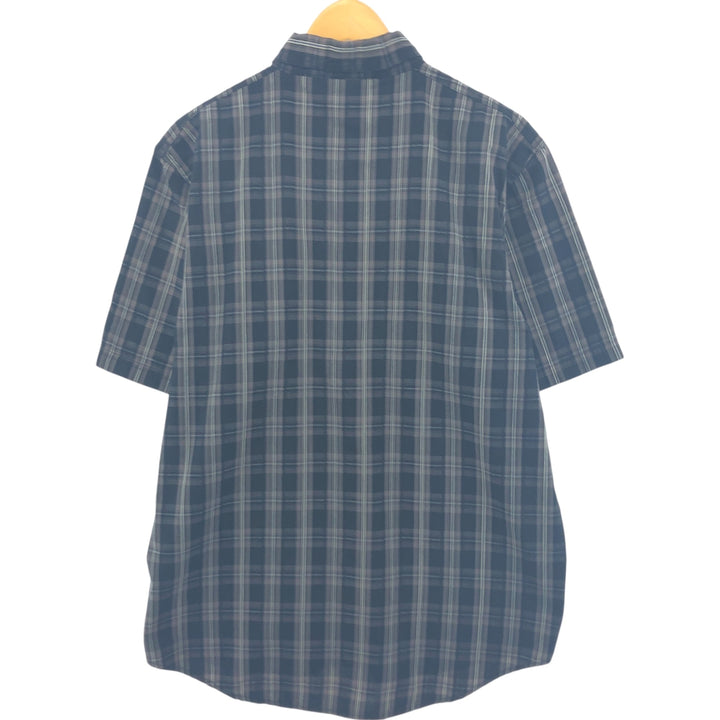 Harley-Davidson Check Pattern Short Sleeve Work Shirt, Men's Size L cotton gray type Vintage Second Hand