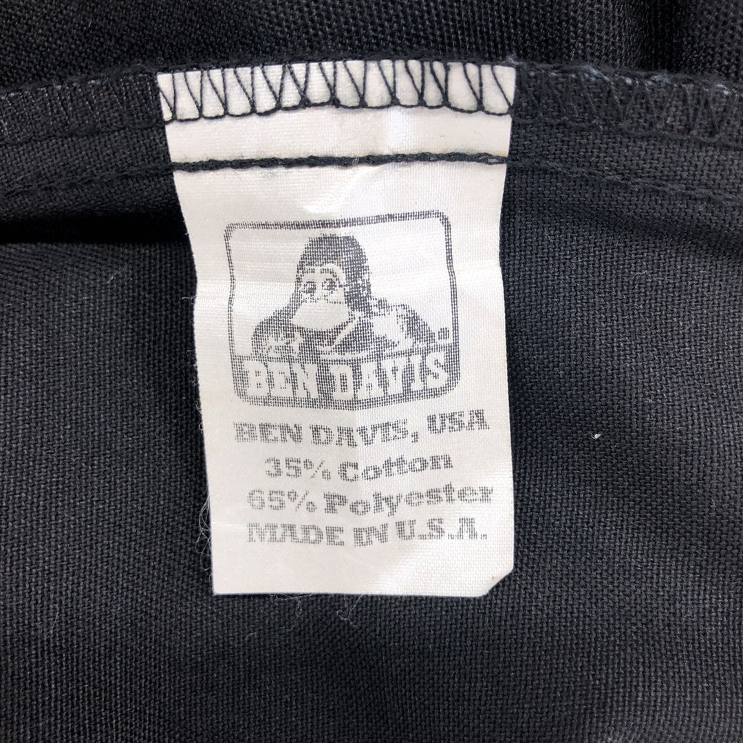 90'S Ben Davis Half-Zip Short-Sleeve Work Shirt Box Shirt Made in USA Men's M Vintage cotton black type Vintage Second Hand