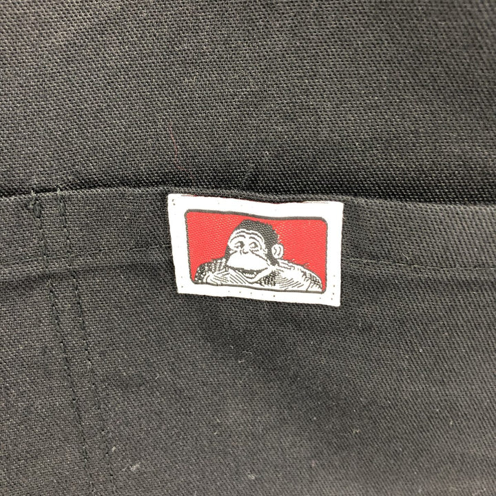 90'S Ben Davis Half-Zip Short-Sleeve Work Shirt Box Shirt Made in USA Men's M Vintage cotton black type Vintage Second Hand