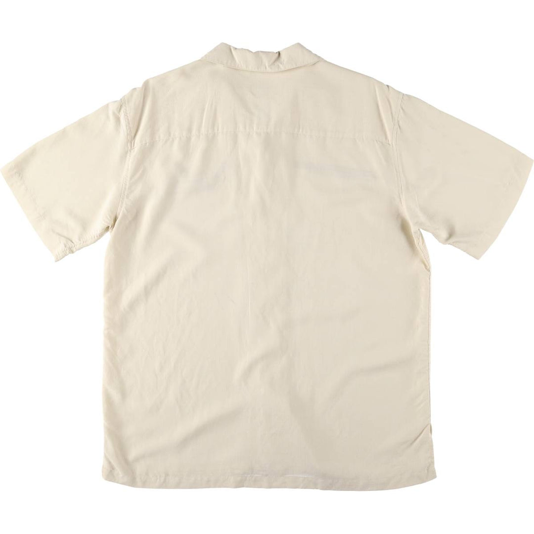 Harley-Davidson Short Sleeve Open Collar Rayon Shirt Box Shirt Men's Size L Rayon ivory Vintage Second Hand