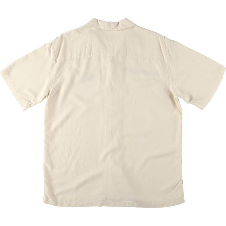 Harley-Davidson Short Sleeve Open Collar Rayon Shirt Box Shirt Men's Size L Rayon ivory Vintage Second Hand
