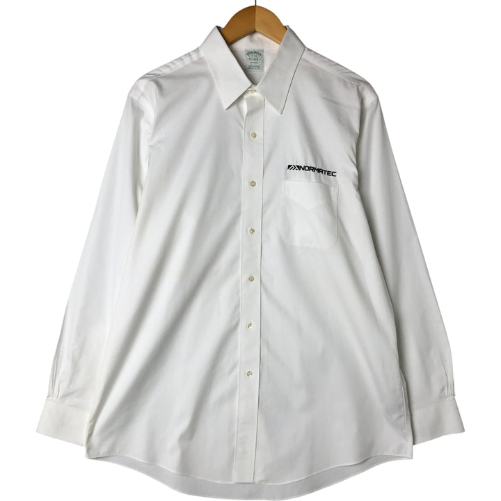 Brooks Brothers Est.1818 NORMATEC Long Sleeve Cotton Shirt, Men's Size L Supima Cotton white type Vintage Second Hand