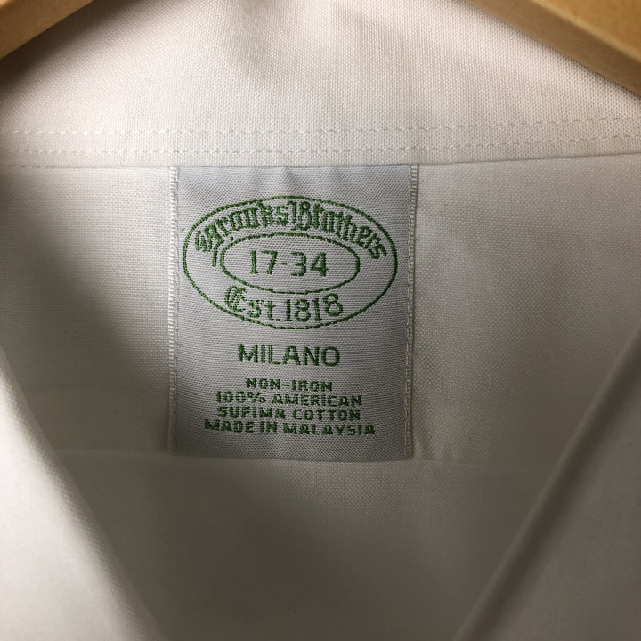 Brooks Brothers Est.1818 NORMATEC Long Sleeve Cotton Shirt, Men's Size L Supima Cotton white type Vintage Second Hand