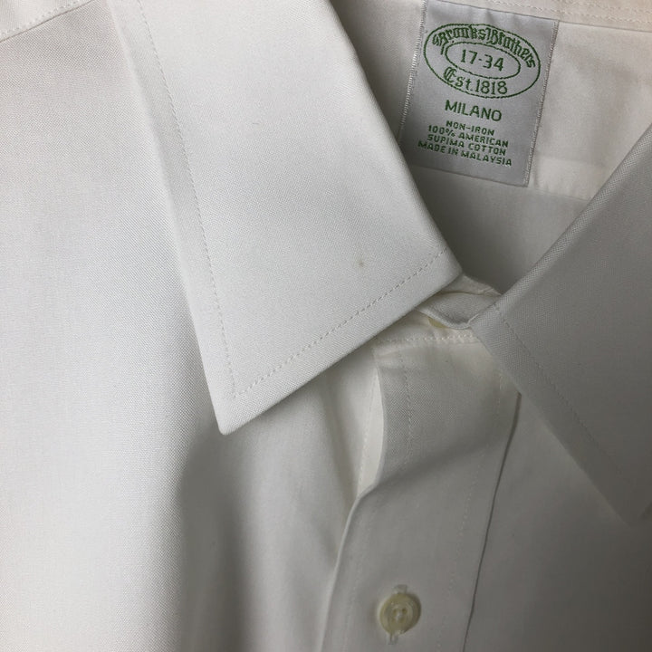 Brooks Brothers Est.1818 NORMATEC Long Sleeve Cotton Shirt, Men's Size L Supima Cotton white type Vintage Second Hand