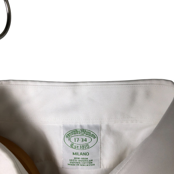Brooks Brothers Est.1818 NORMATEC Long Sleeve Cotton Shirt, Men's Size L Supima Cotton white type Vintage Second Hand