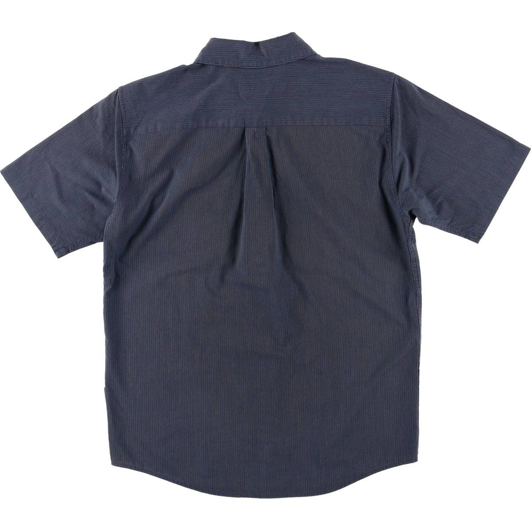 Patagonia ORGANIC COTTON Organic Cotton Short Sleeve Striped Shirt Men's S Size unclear navy blue type Vintage Second Hand