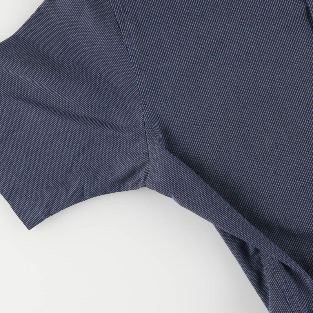 Patagonia ORGANIC COTTON Organic Cotton Short Sleeve Striped Shirt Men's S Size unclear navy blue type Vintage Second Hand