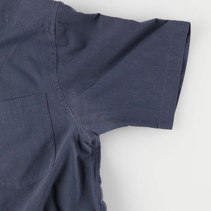 Patagonia ORGANIC COTTON Organic Cotton Short Sleeve Striped Shirt Men's S Size unclear navy blue type Vintage Second Hand