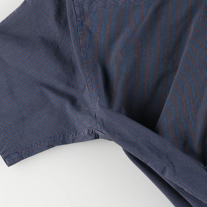 Patagonia ORGANIC COTTON Organic Cotton Short Sleeve Striped Shirt Men's S Size unclear navy blue type Vintage Second Hand
