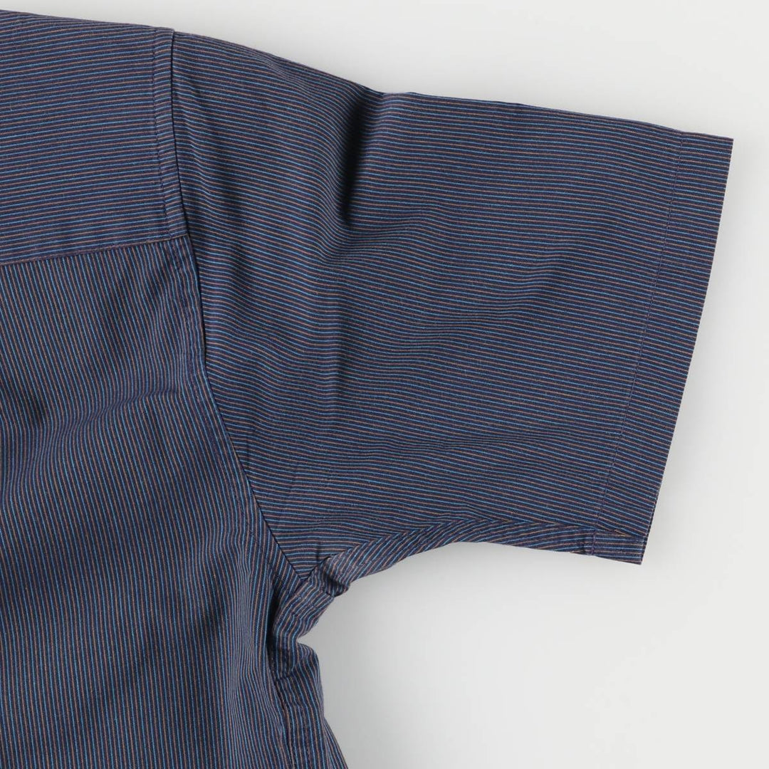 Patagonia ORGANIC COTTON Organic Cotton Short Sleeve Striped Shirt Men's S Size unclear navy blue type Vintage Second Hand