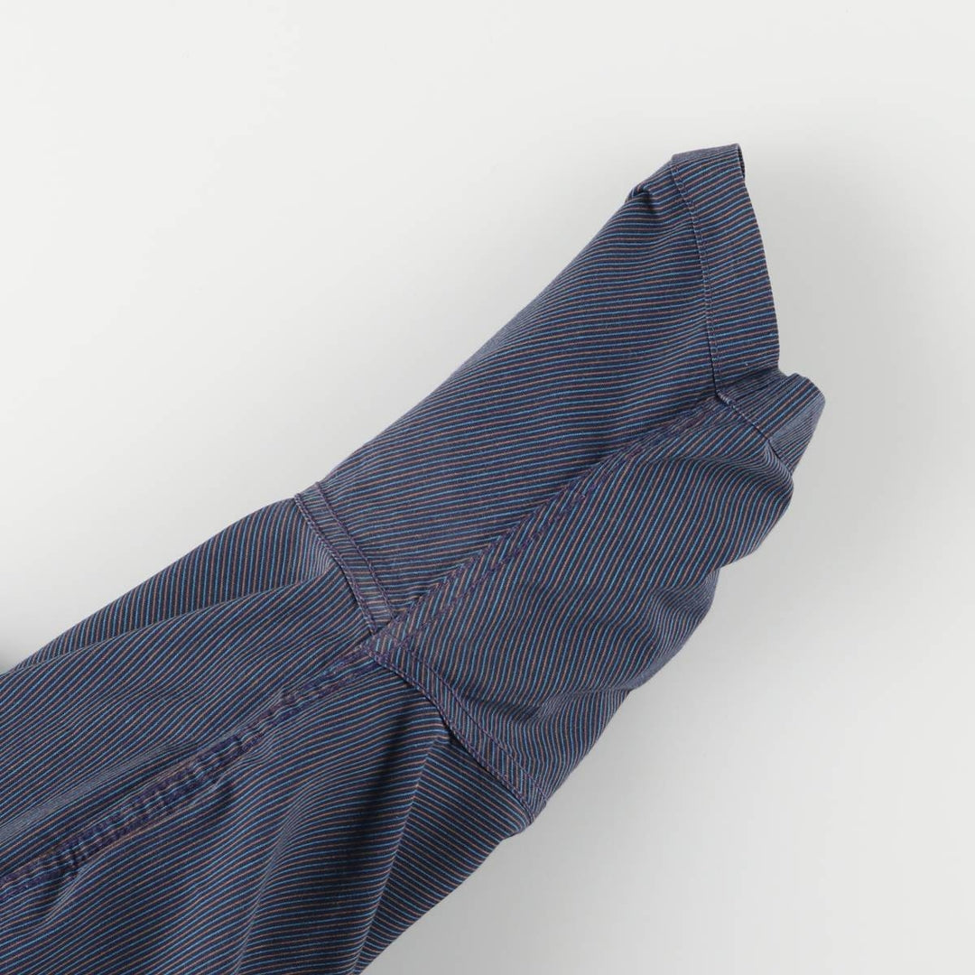 Patagonia ORGANIC COTTON Organic Cotton Short Sleeve Striped Shirt Men's S Size unclear navy blue type Vintage Second Hand
