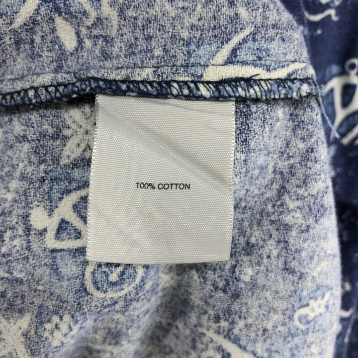 REI all-over print short-sleeve open-collar cotton shirt, box shirt, men's size M cotton blue type Vintage Second Hand