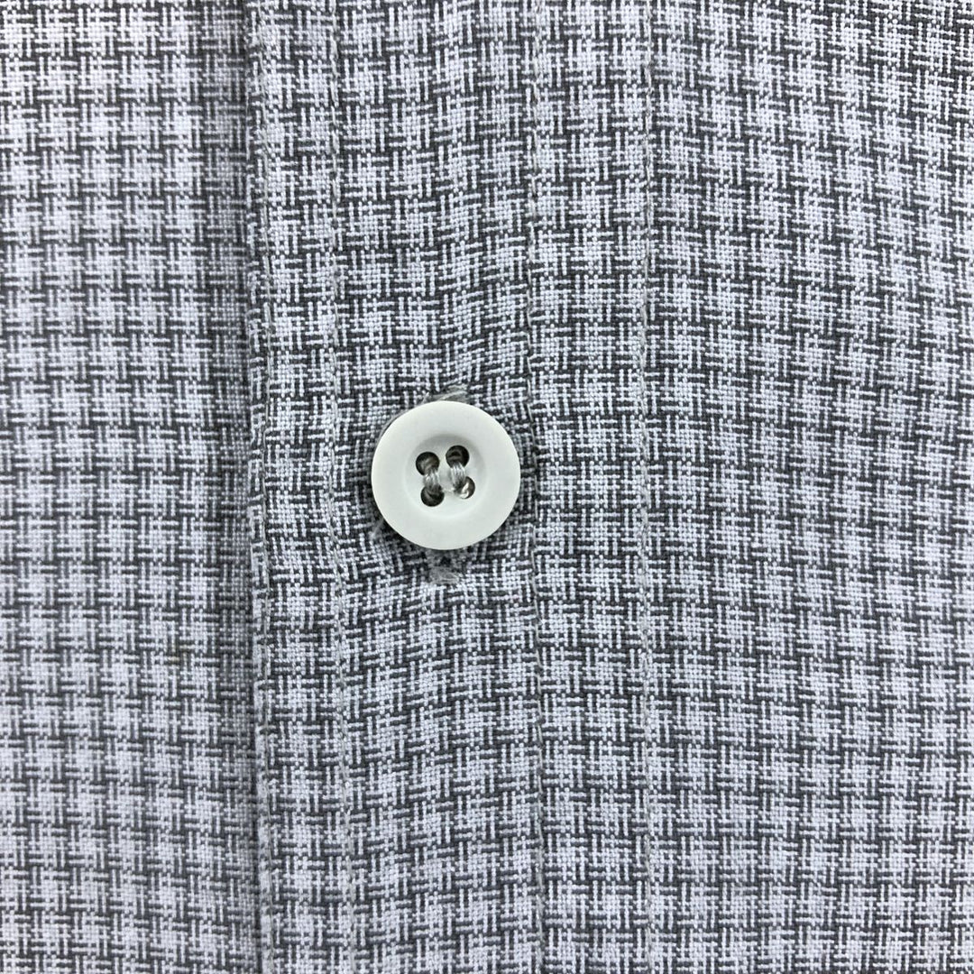 SHAH SAFARI Gingham Check Short Sleeve Open Collar Poly x Rayon Shirt Box Shirt Men's XL Size Rayon gray type Vintage Second Hand
