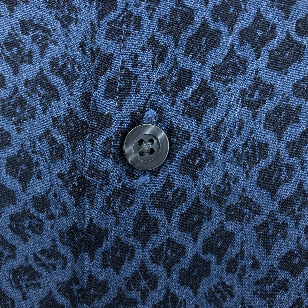 MURANO Leopard Pattern All-over Print Short Sleeve Rayon Shirt Box Shirt Men's M Size Rayon black type Vintage Second Hand