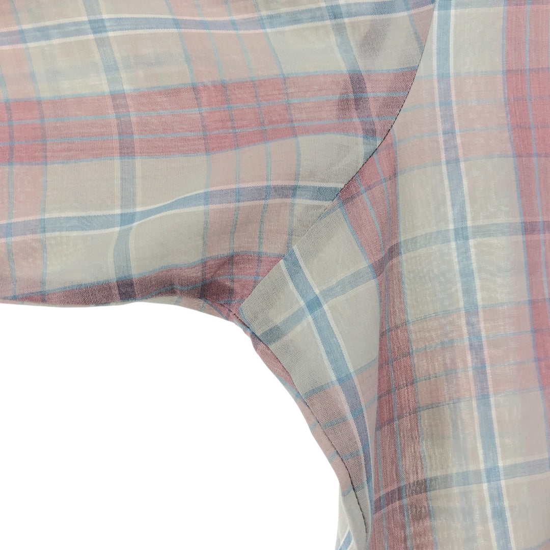Lee Check Pattern Short Sleeve Polyester Shirt, Men's Size L polyester red type Vintage Second Hand