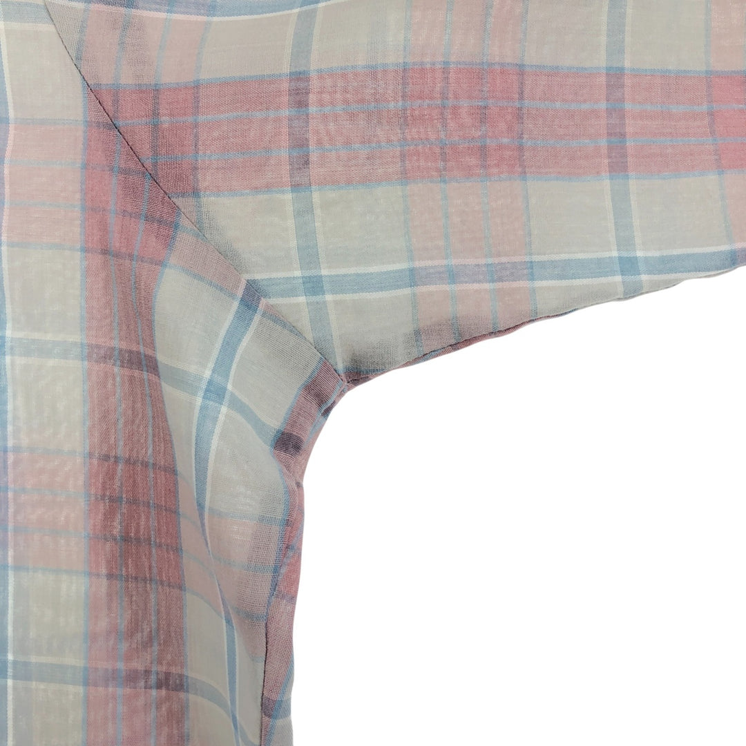 Lee Check Pattern Short Sleeve Polyester Shirt, Men's Size L polyester red type Vintage Second Hand