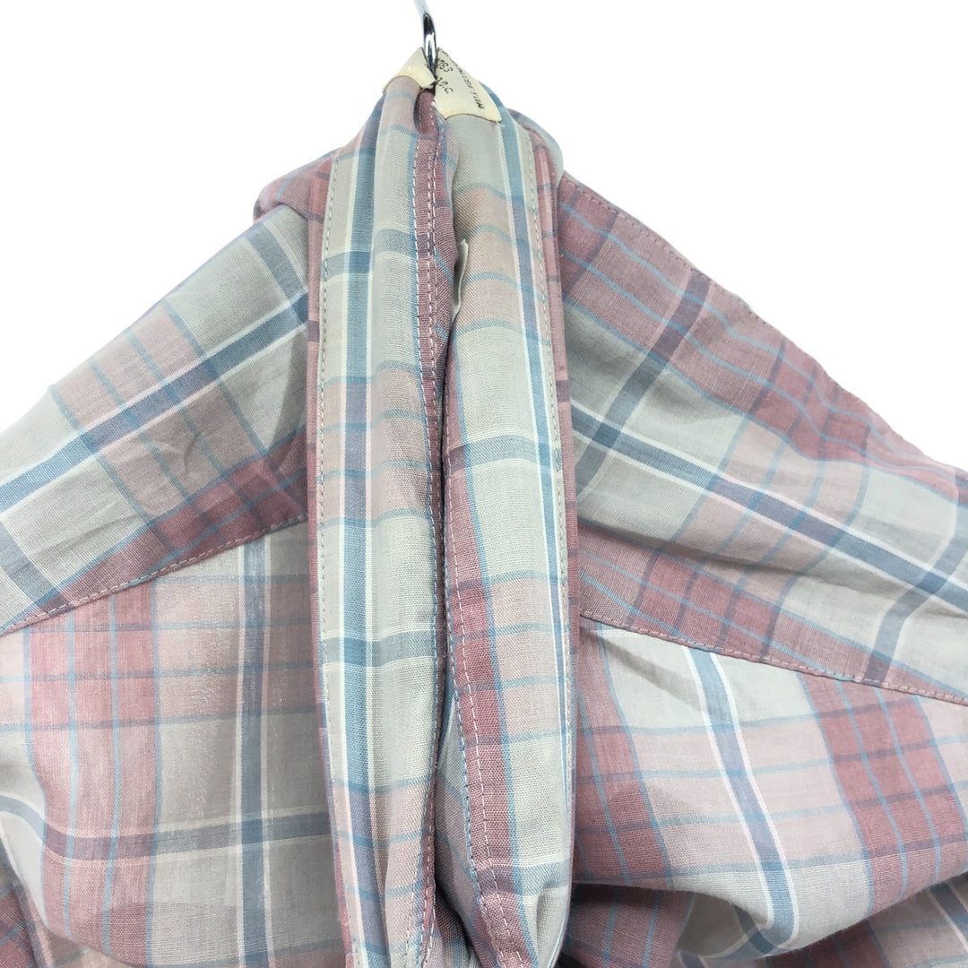 Lee Check Pattern Short Sleeve Polyester Shirt, Men's Size L polyester red type Vintage Second Hand