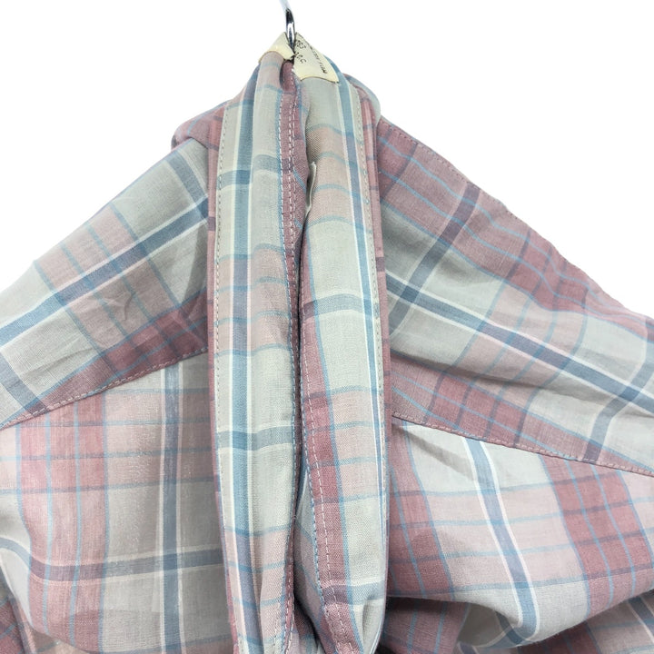 Lee Check Pattern Short Sleeve Polyester Shirt, Men's Size L polyester red type Vintage Second Hand