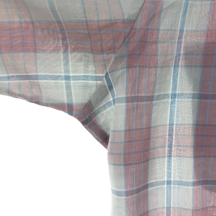 Lee Check Pattern Short Sleeve Polyester Shirt, Men's Size L polyester red type Vintage Second Hand
