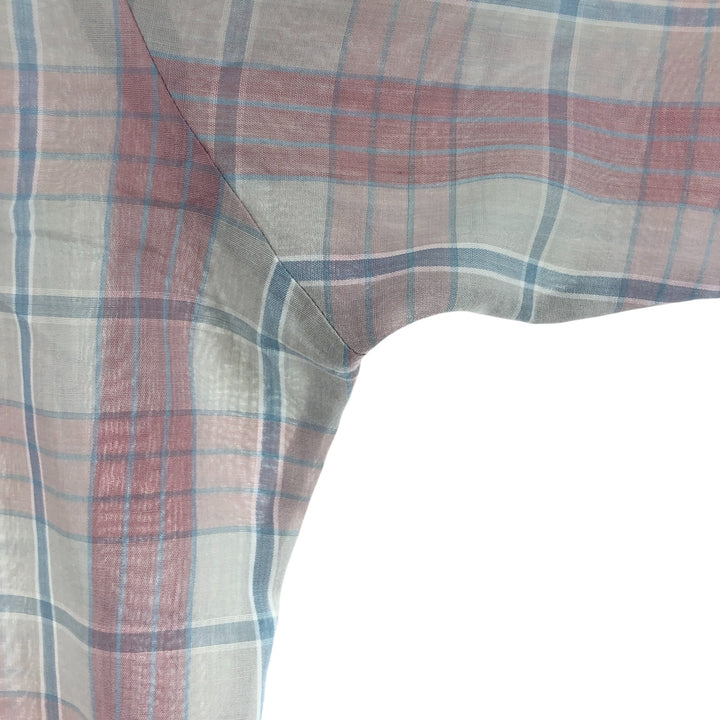 Lee Check Pattern Short Sleeve Polyester Shirt, Men's Size L polyester red type Vintage Second Hand