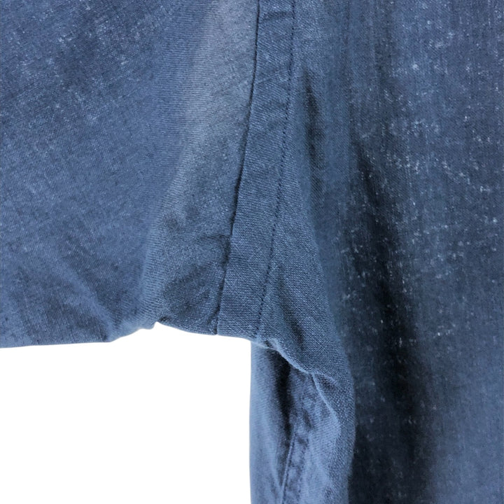 Brooks Brothers Est.1818 short sleeve linen button down shirt, men's size XL linen navy blue type Vintage Second Hand
