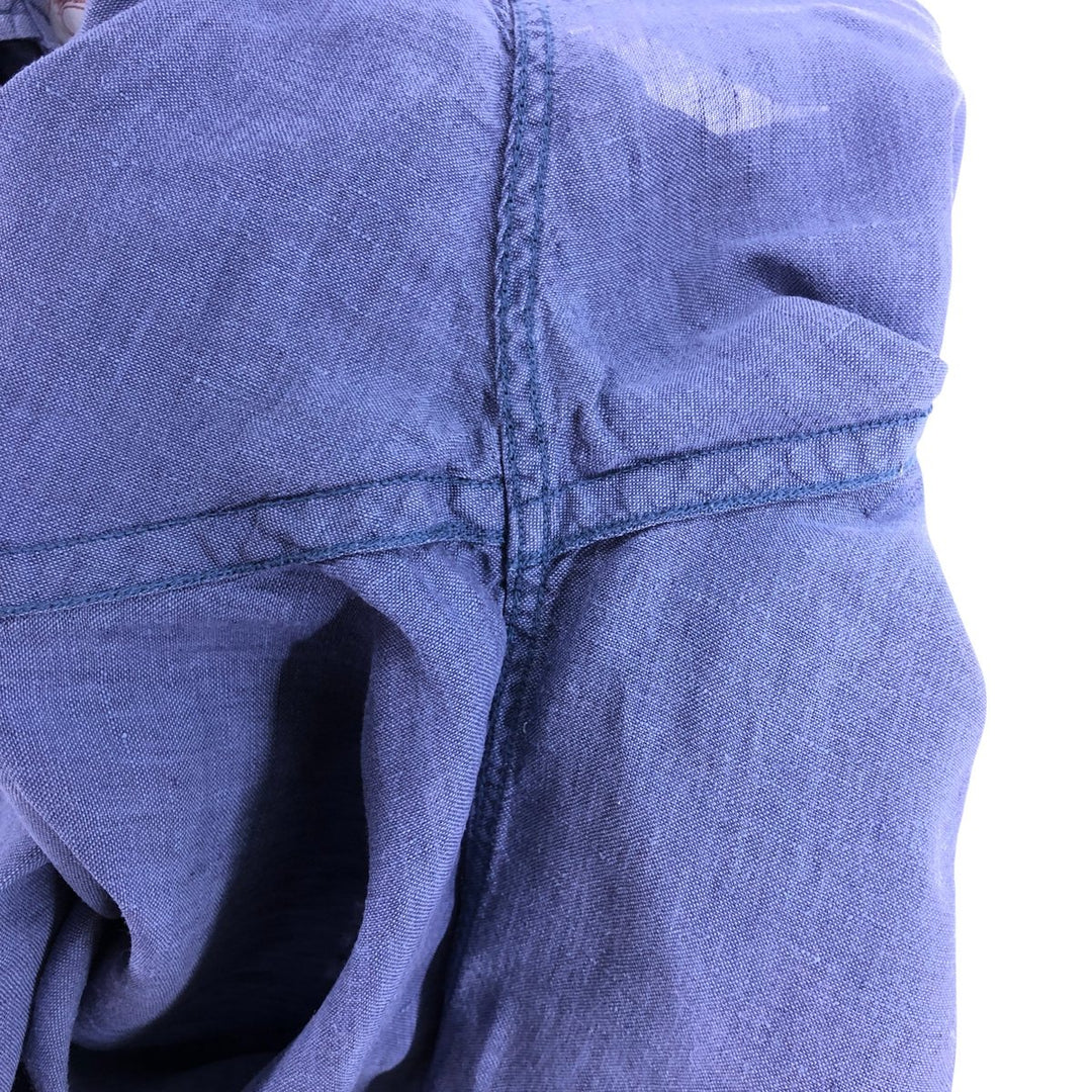 Brooks Brothers 346 Wide Collar Short Sleeve Linen Shirt, Men's M linen blue type Vintage Second Hand