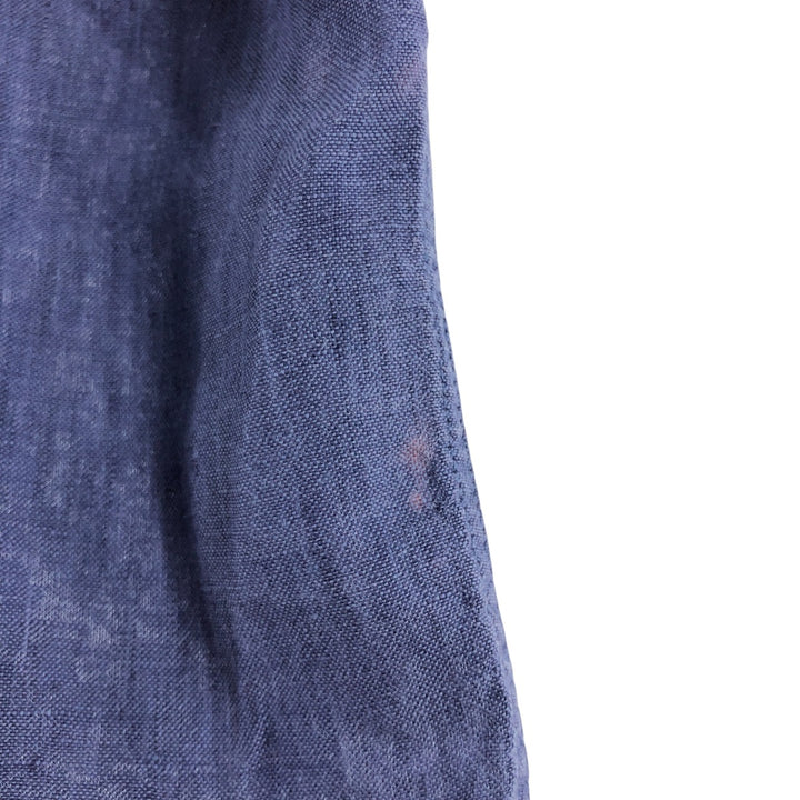Brooks Brothers 346 Wide Collar Short Sleeve Linen Shirt, Men's M linen blue type Vintage Second Hand
