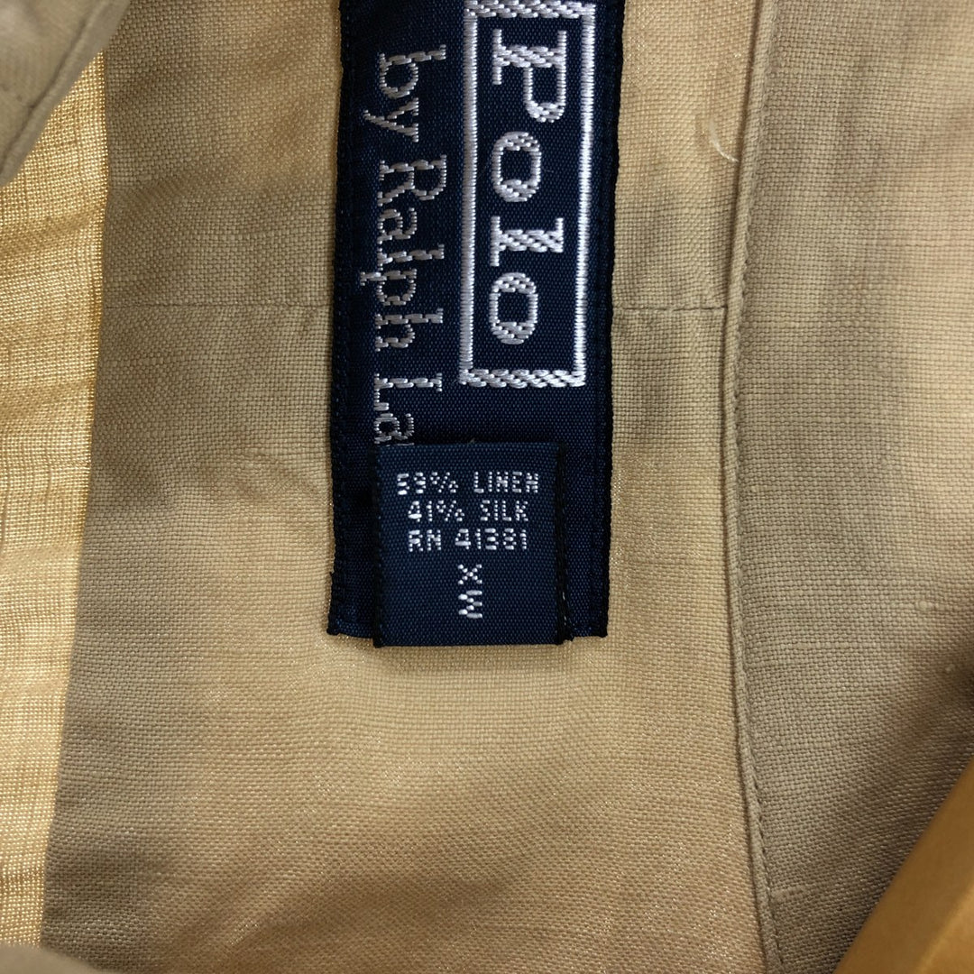 Ralph Lauren POLO by Ralph Lauren short sleeve linen shirt, men's XL size linen Beige type Vintage Second Hand